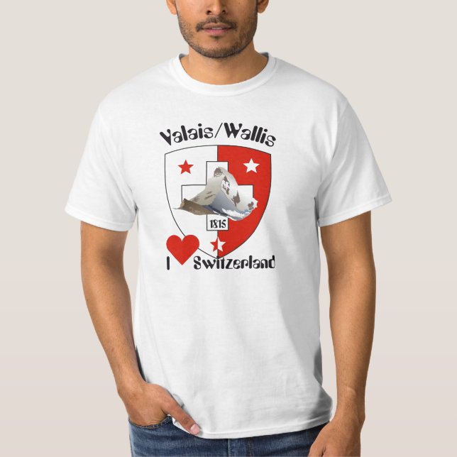 Camiseta Valais / Wallis Schweiz-Suisse T-Shirt (Anverso)