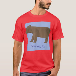 Camiseta Valdez AK Brown Origami Bear Resumen Geométrico