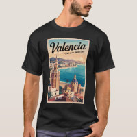 Valencia España Ilustracion Retro de arte de viaje