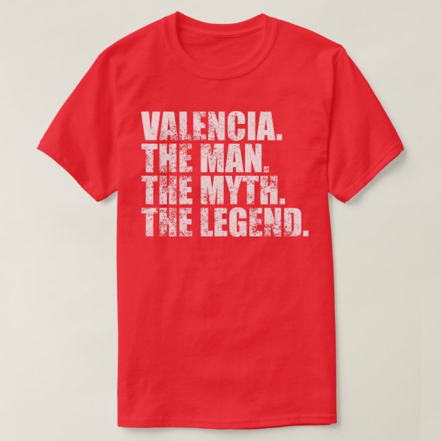 Camiseta ValenciaValencia apellido Valencia apellido Valenc (Diseño del anverso)