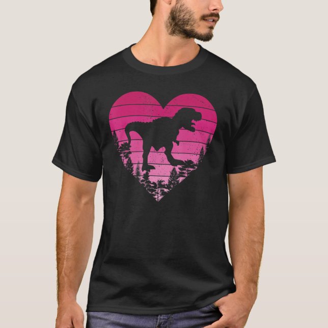 Camiseta Valente de dinosaurio retro vintage (Anverso)