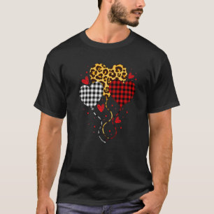 Camiseta Valentin, Corazón De Buffalo Rojo Y Leopardo Cute