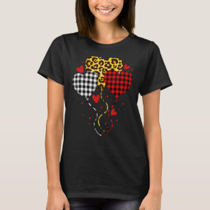 Camiseta Valentin, Corazón De Buffalo Rojo Y Leopardo Cute