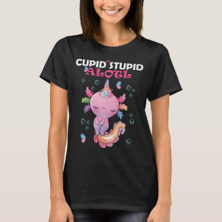 Camiseta valentín divertido ajolote rosa