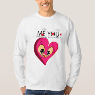 Camiseta valentina rosa de corazón rojizo