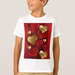 Camiseta Valentinas doradas y rojas