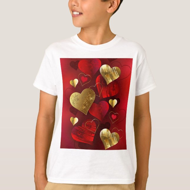 Camiseta Valentinas doradas y rojas (Anverso)