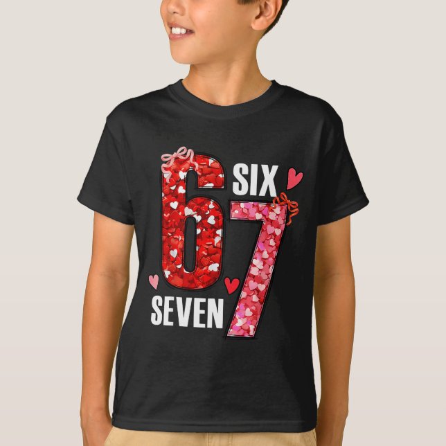 Camiseta Valentine 67 Six Seven Rose Hearts Bow Valentine’s (Anverso)