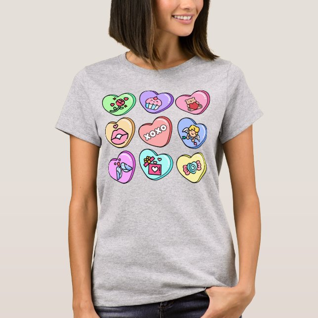 Camiseta Valentine Candy Hearts (Anverso)