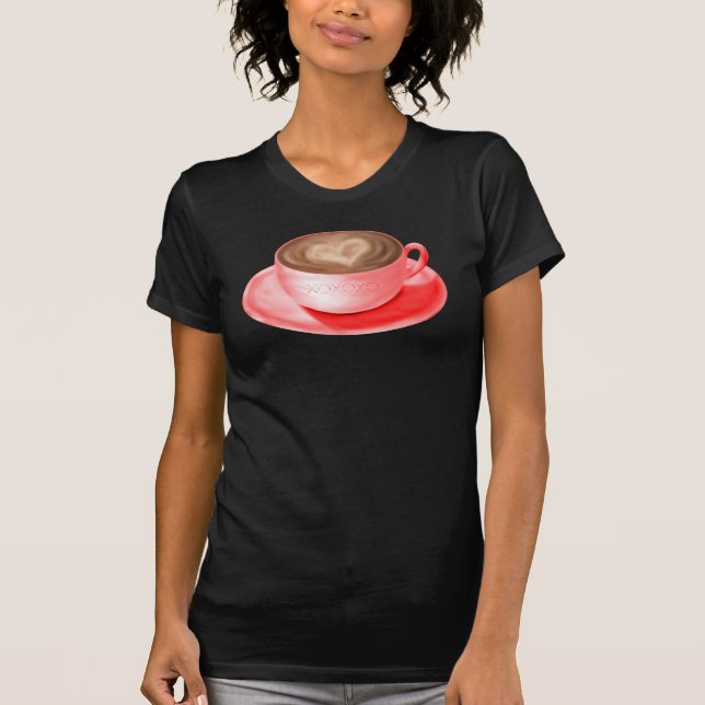 Camiseta Valentine Cappuccino Art Heart (Anverso)