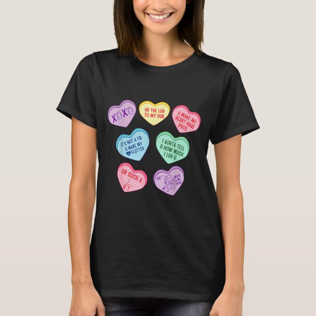 Camiseta Valentine Cardiologist Hearts Candy Ekg Tech Telem (Anverso)