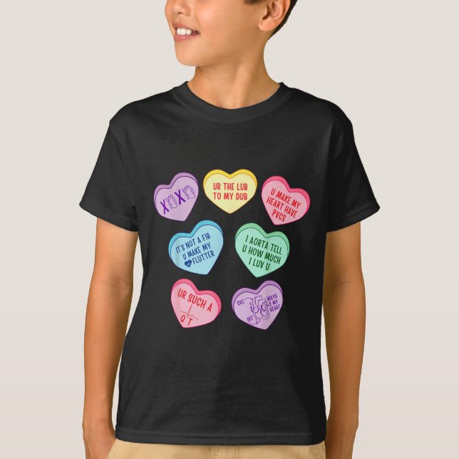 Camiseta Valentine Cardiologist Hearts Candy Ekg Tech Telem (Anverso)