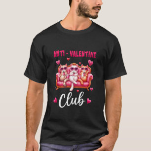 Camiseta Valentine Club Sarcástico Anti Tres Gatitos Lindos