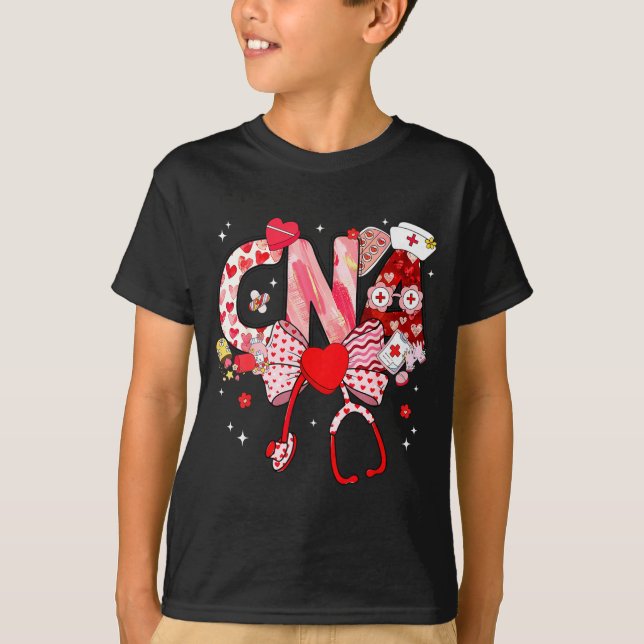 Camiseta Valentine Cna Nurse Coquette Bow Stethoscope Girl  (Anverso)