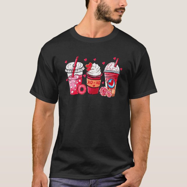 Camiseta Valentine Coffee Heart Iced Coffee Valentine Day W (Anverso)