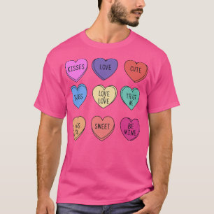Camiseta Valentine Conversation Hearts Candy Happy Valentin