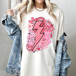 Camiseta Valentine Day Pink Disco Smile Face