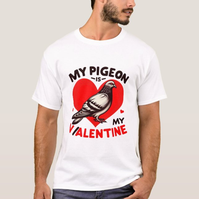 Camiseta Valentine de pájaro caprichoso - Mi paloma, mi cor (Anverso)