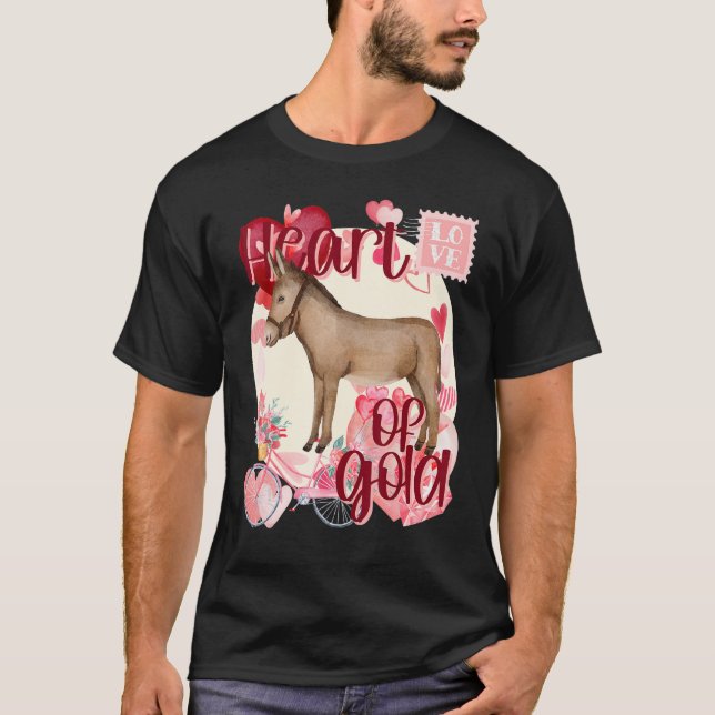 Camiseta Valentine Donkey Simplemente acuarela colores sure (Anverso)