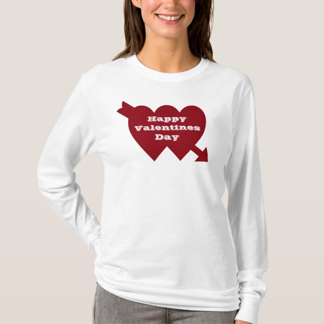 Camiseta VALENTINE DOS CORAZONES arriba (Anverso)