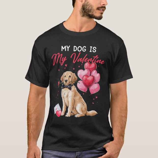 Camiseta Valentine Funny Perro Dueño Corazón Bylloon Labrad (Anverso)