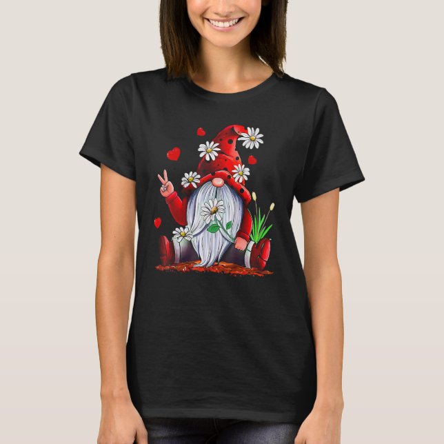 Camiseta Valentine Gnome Love Heart Happy Valentines Day Wo (Anverso)