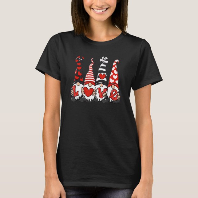 Camiseta Valentine Gnome Shirt Cute Love Heart Gnomes Pajam (Anverso)
