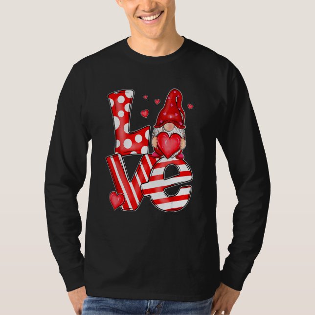 Camiseta Valentine Gnomes Holding Hearts Valentine's Day Gn (Anverso)