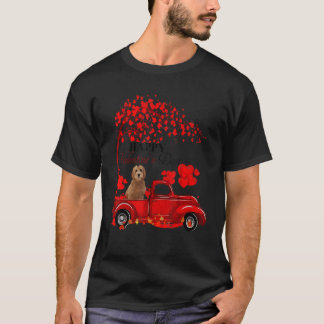 Camiseta Valentine Goldendoodle Driving Truck Dog Valentine