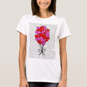 Camiseta Valentine Heart Balloon Illustration