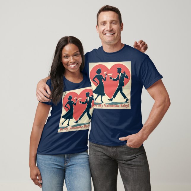 Camiseta Valentine Hip Martini Pareja de baile de mediados  (Unisexo)