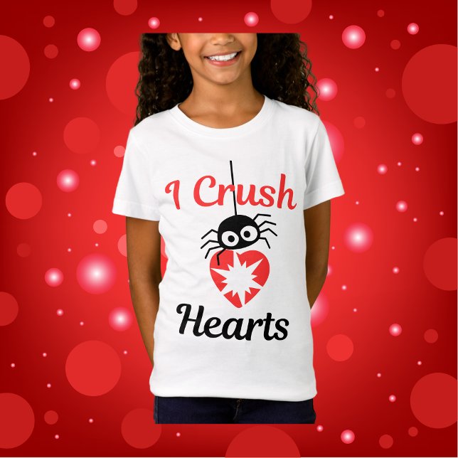 Camiseta Valentine I Crush Hearts Araña linda | (Subido por el creador)