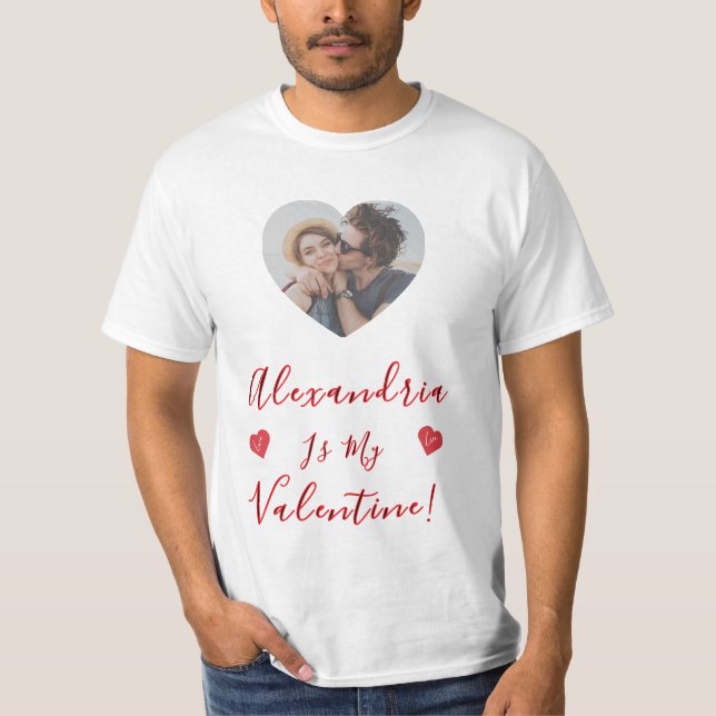 Camiseta Valentine  Love Custom Photo & Name (Anverso)
