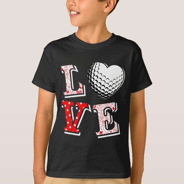 Camiseta Valentine Love Golf Heart Valentine Day Women Men  (Anverso)
