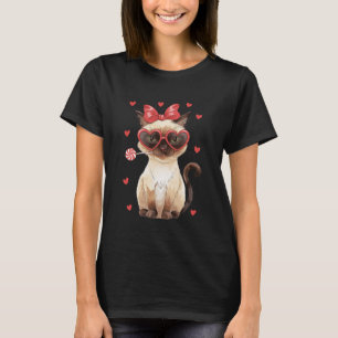 Camiseta Valentine Love Siamese Cat Lover Lollipop