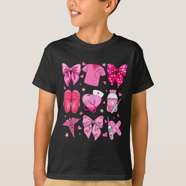 Camiseta Valentine Nurse Nk Bow Rn Pct Cna Nurse Girl Women (Anverso)
