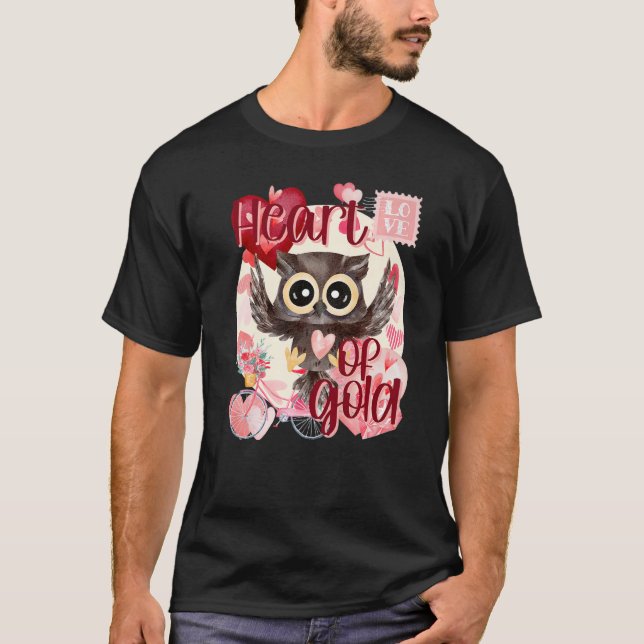 Camiseta Valentine Owl Simply Watercolor Southern Colours C (Anverso)