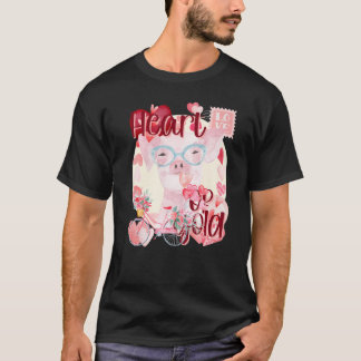 Camiseta Valentine Pig Simply Watercolor Southern Colors Co