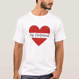 Camiseta Valentine Red Heart Custom Name Male White T-Shirt