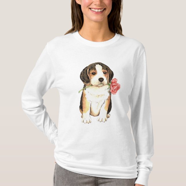Camiseta Valentine Rosa Beagle (Anverso)