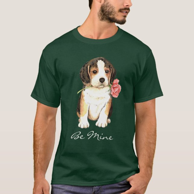 Camiseta Valentine Rosa Beagle (Anverso)