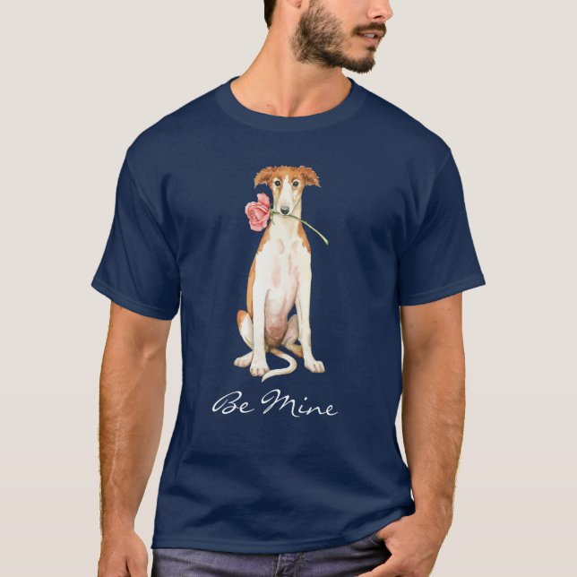 Camiseta Valentine Rosa Borzoi (Anverso)