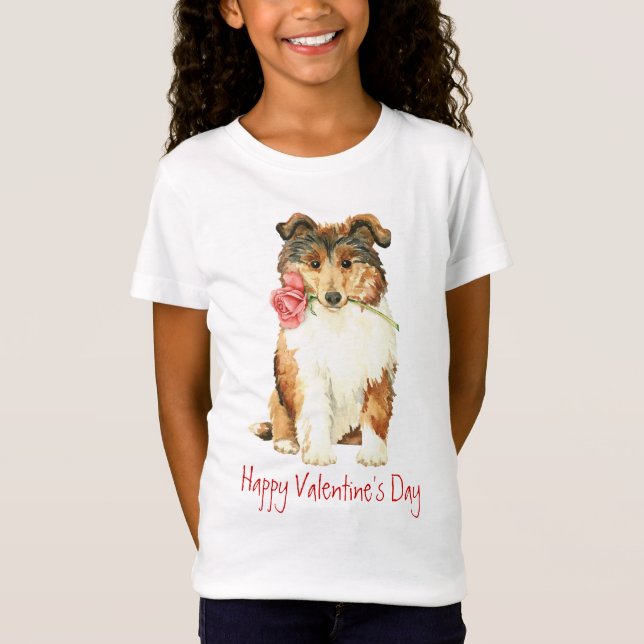 Camiseta Valentine Rosa Collie (Anverso)