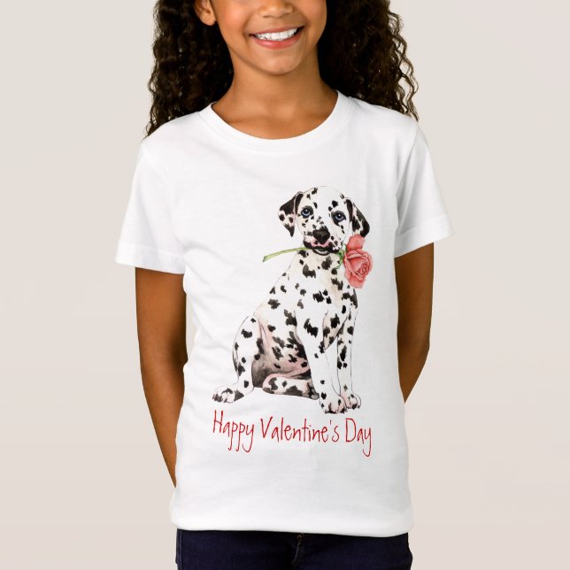 Camiseta Valentine Rosa Dalmatian (Anverso)