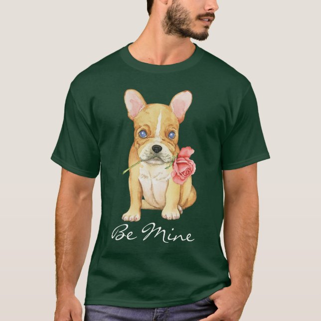 Camiseta Valentine Rosa Frenchie (Anverso)
