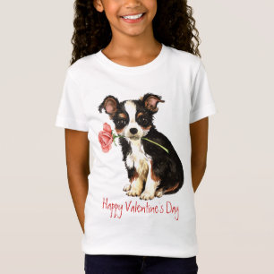 Camiseta Valentine Rosa Long Coat Chihuahua