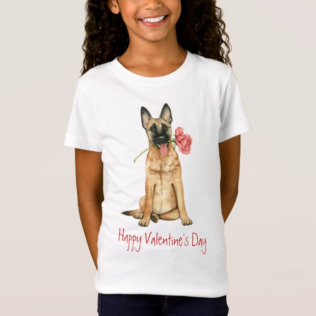 Camiseta Valentine Rosa Malinois (Anverso)
