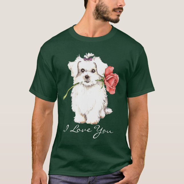 Camiseta Valentine Rosa maltés (Anverso)