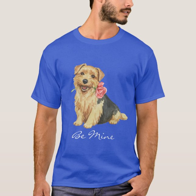 Camiseta Valentine Rosa Norfolk Terrier (Anverso)