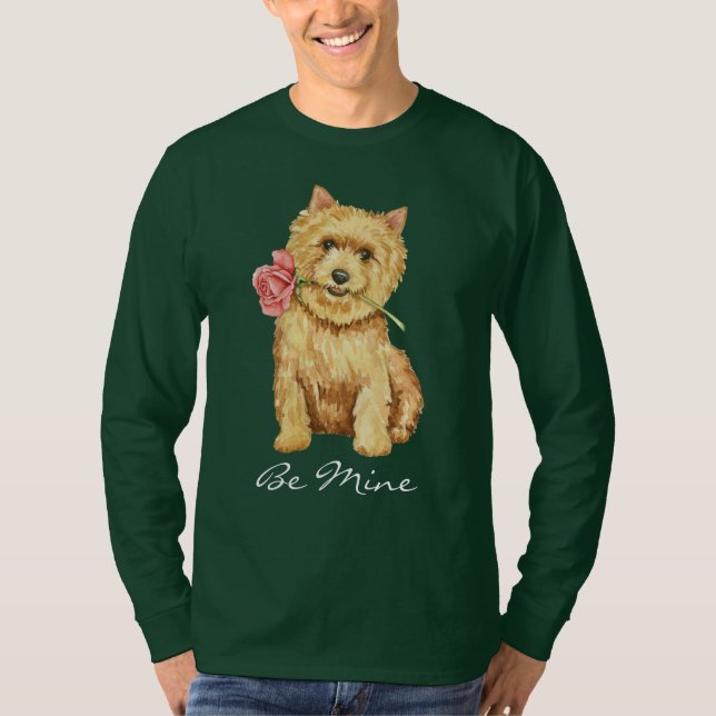 Camiseta Valentine Rosa Norwich Terrier (Anverso)